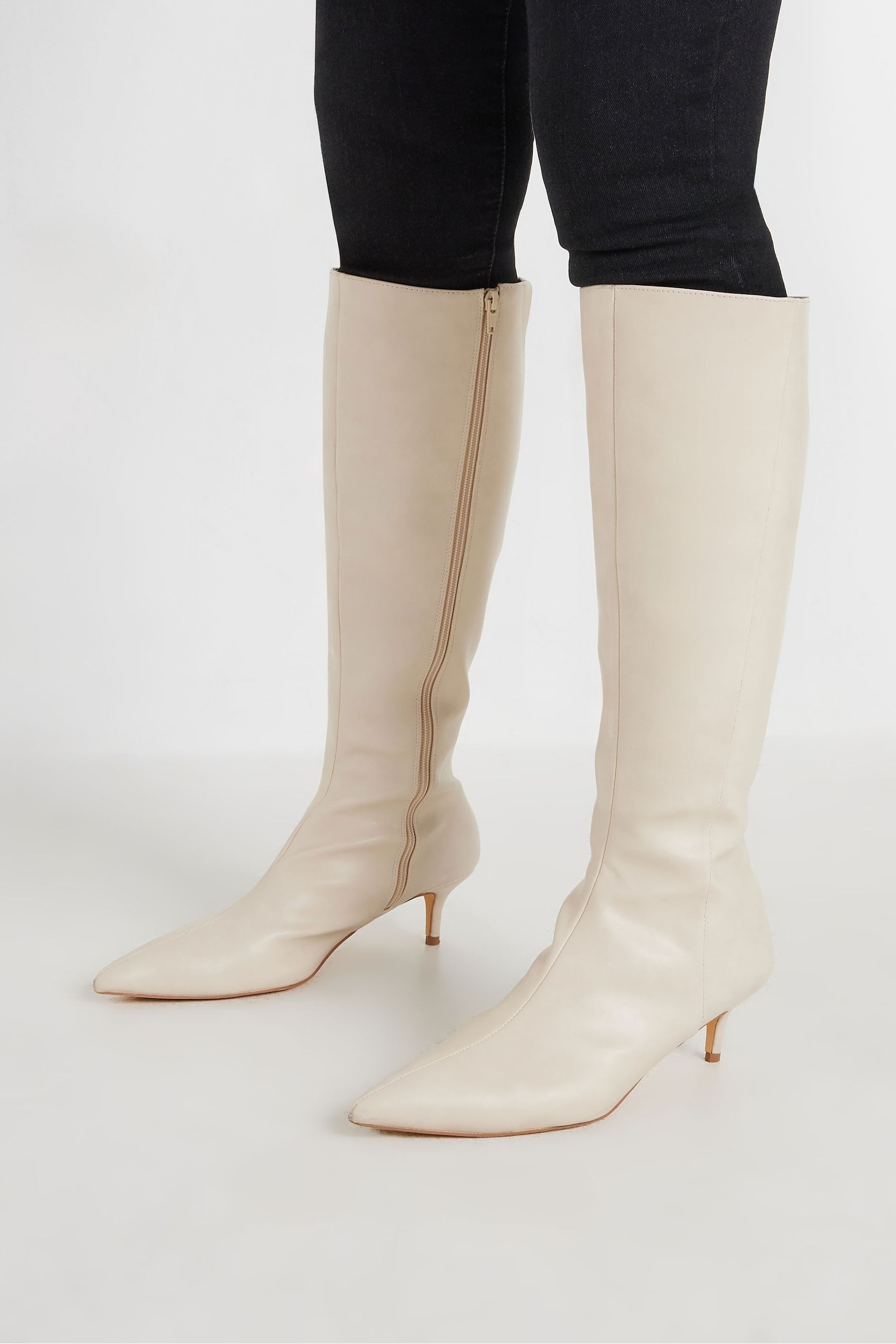 Buy Long Tall Sally Natural Dressy Knee Point PU Boots from Next Luxembourg