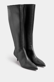 Long Tall Sally Black Dressy Knee Point PU Boots - Image 2 of 4