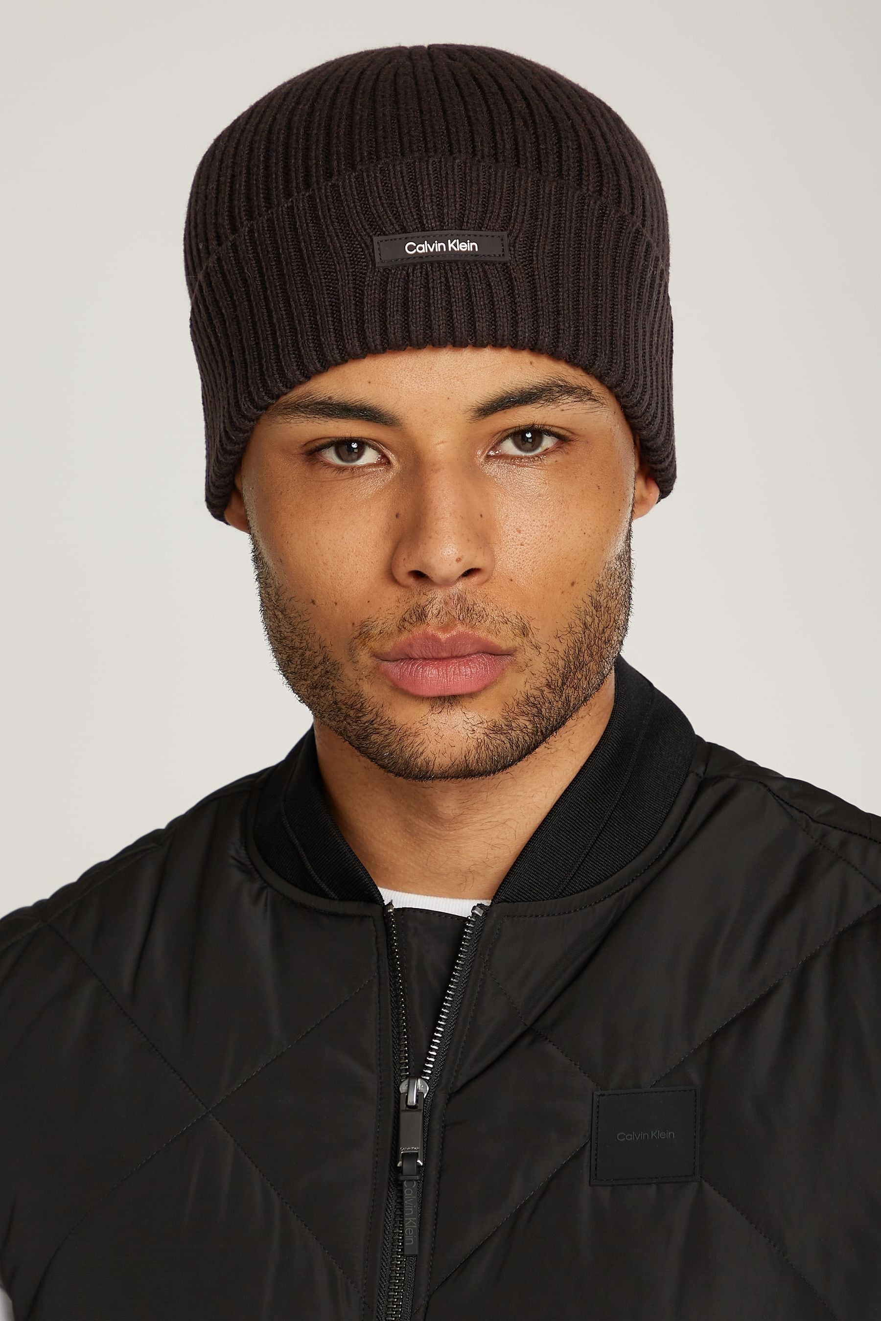 Buy Calvin Klein Black Classic Cotton Rib Beanie from Next Gibraltar