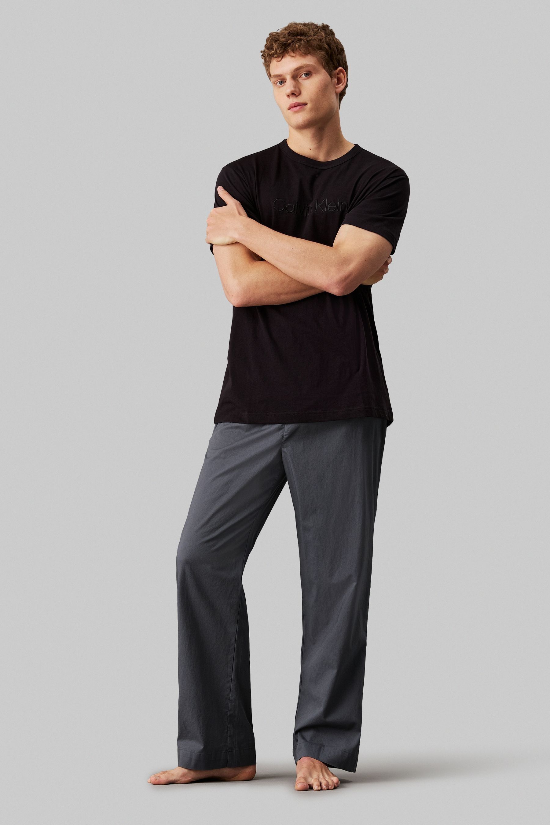 Buy Calvin Klein Grey Men 100 Cotton Lounge Trousers from Next Malta