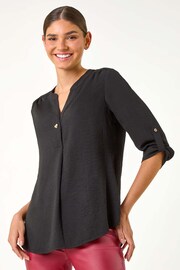 Roman Black Heart Button Detail Shirt - Image 1 of 5