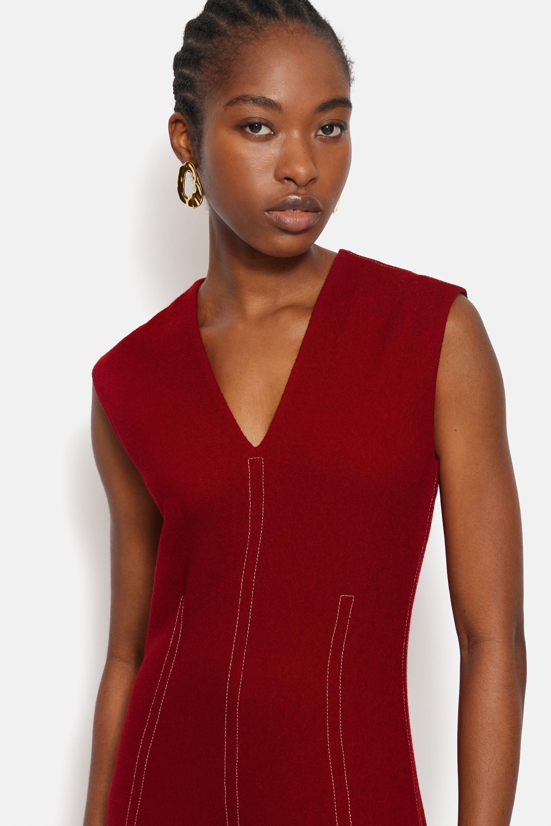Buy Jigsaw Red Sleeveless Stitched Dress from the Next UK online shop