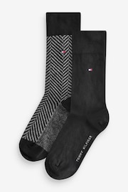 Tommy Hilfiger Mens Black Socks 2 Pack - Image 1 of 3