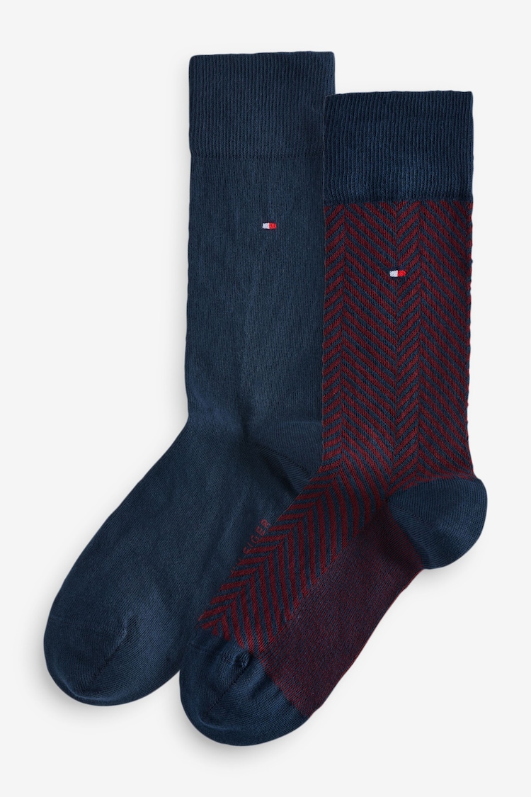 Tommy Hilfiger Mens Blue Socks 2 Pack - Image 1 of 3