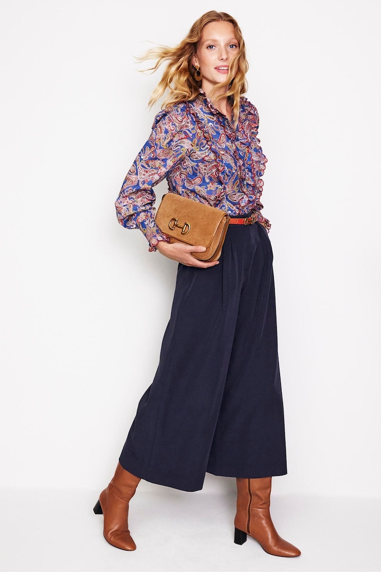 Boden Blue Tailored Cropped Trousers - Image 1 of 5