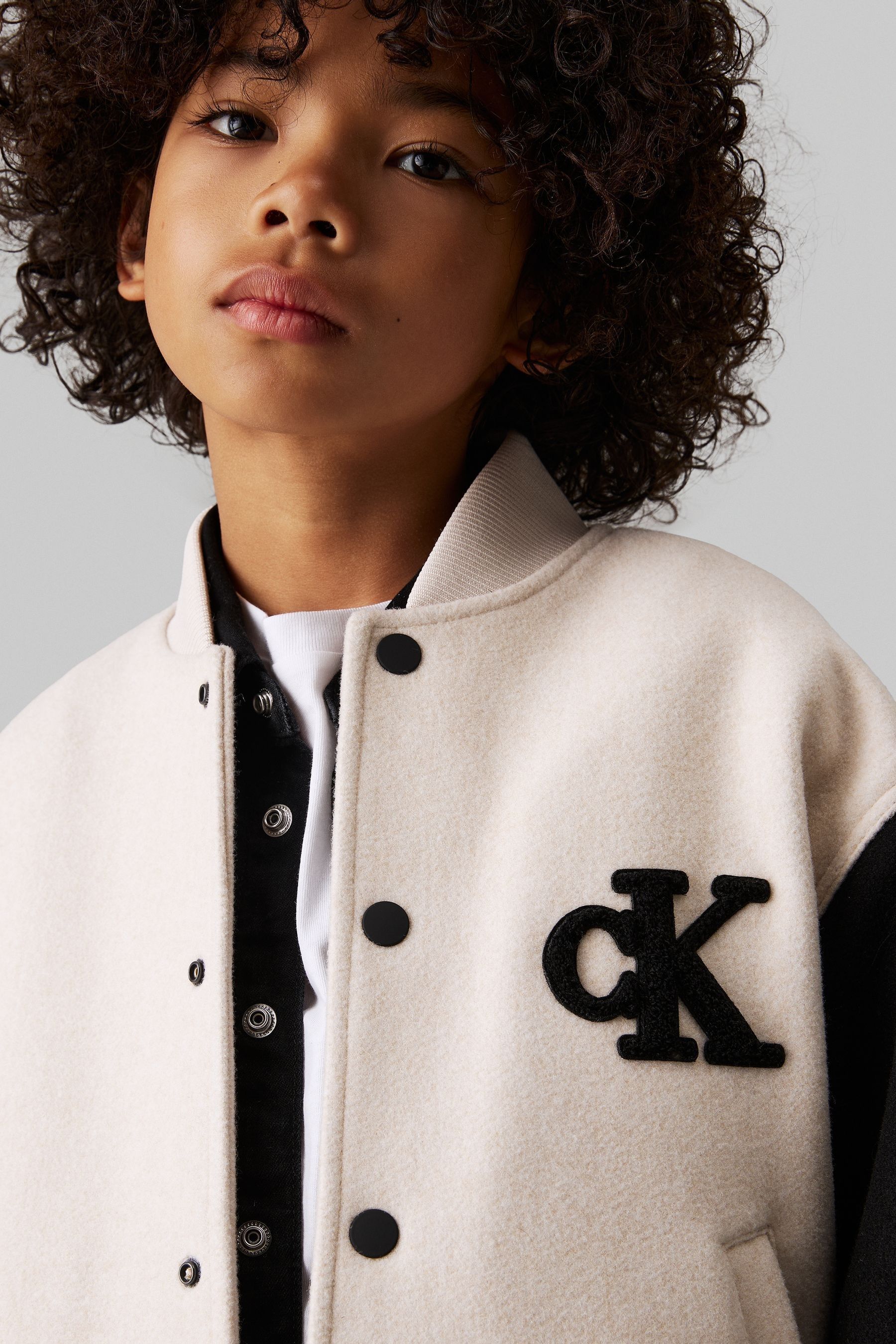Buy Calvin Klein Natural Heather Varsity Jacket from Next Luxembourg