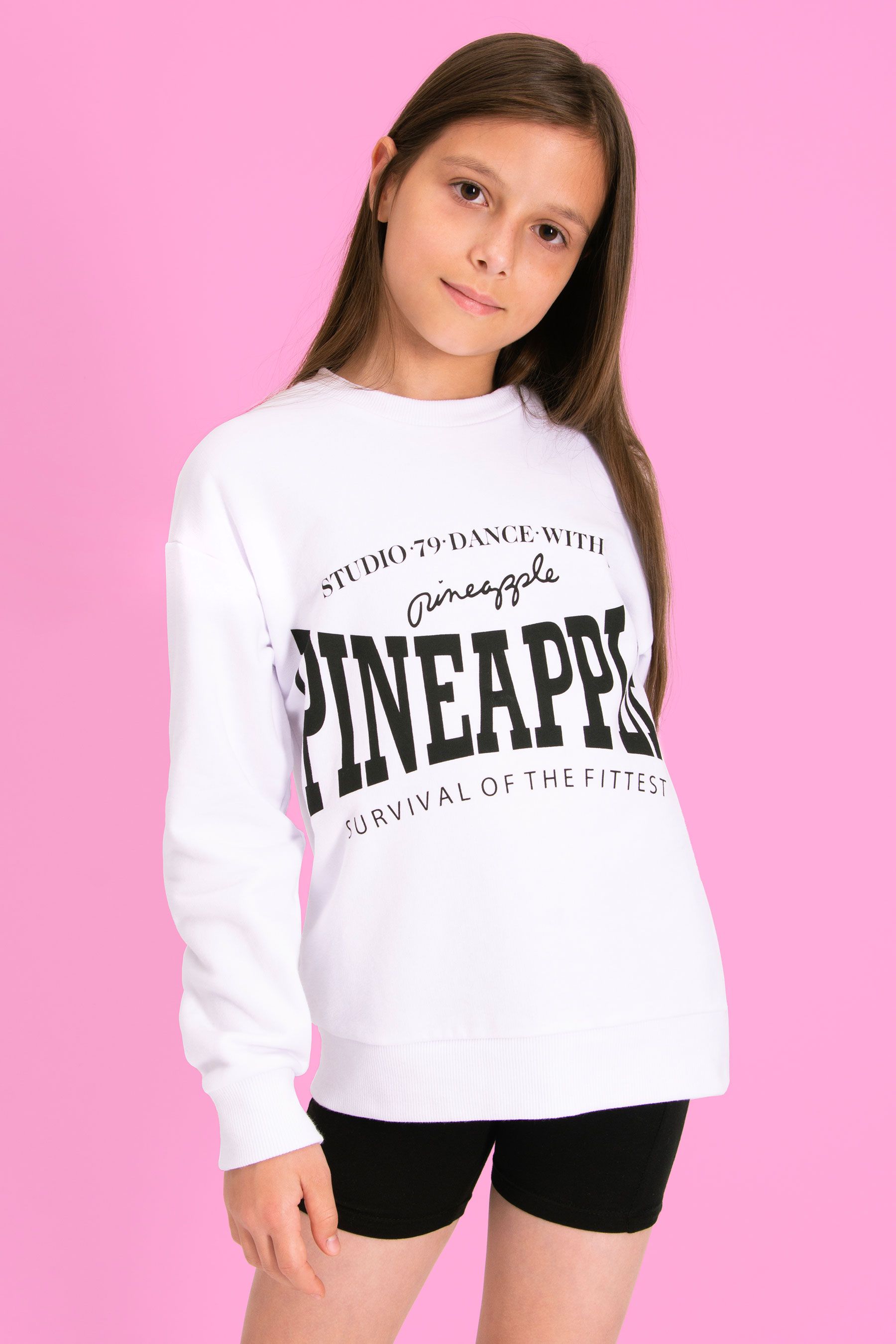Pineapple White Girls Sweatshirt 1314years