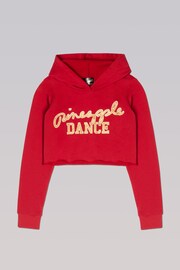 Pineapple Red Girls Glitter Dance Crop Hoodie - Image 6 of 7