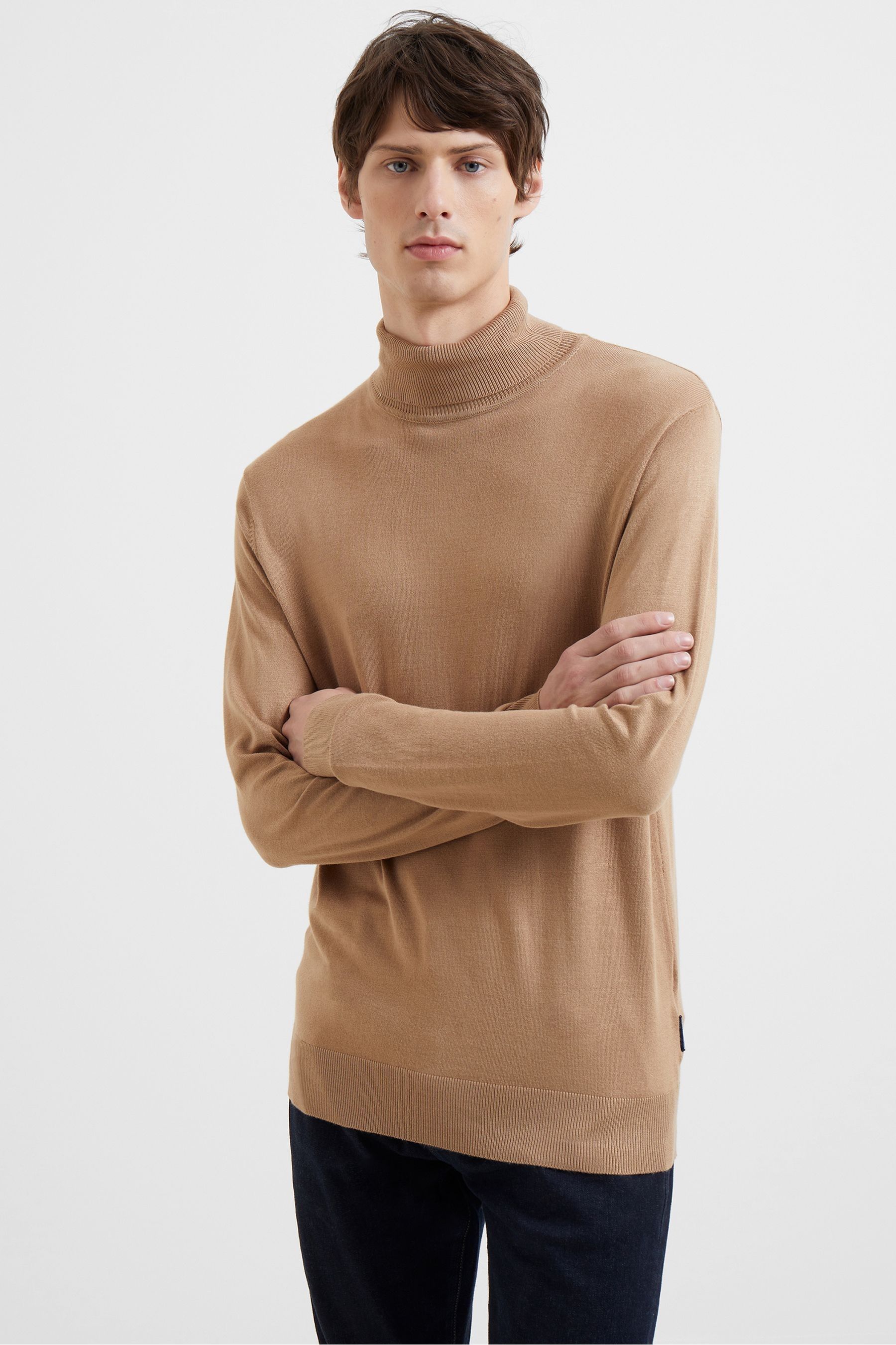 Buy French Connection Roll Neck Knit Brown Jumper from Next Luxembourg