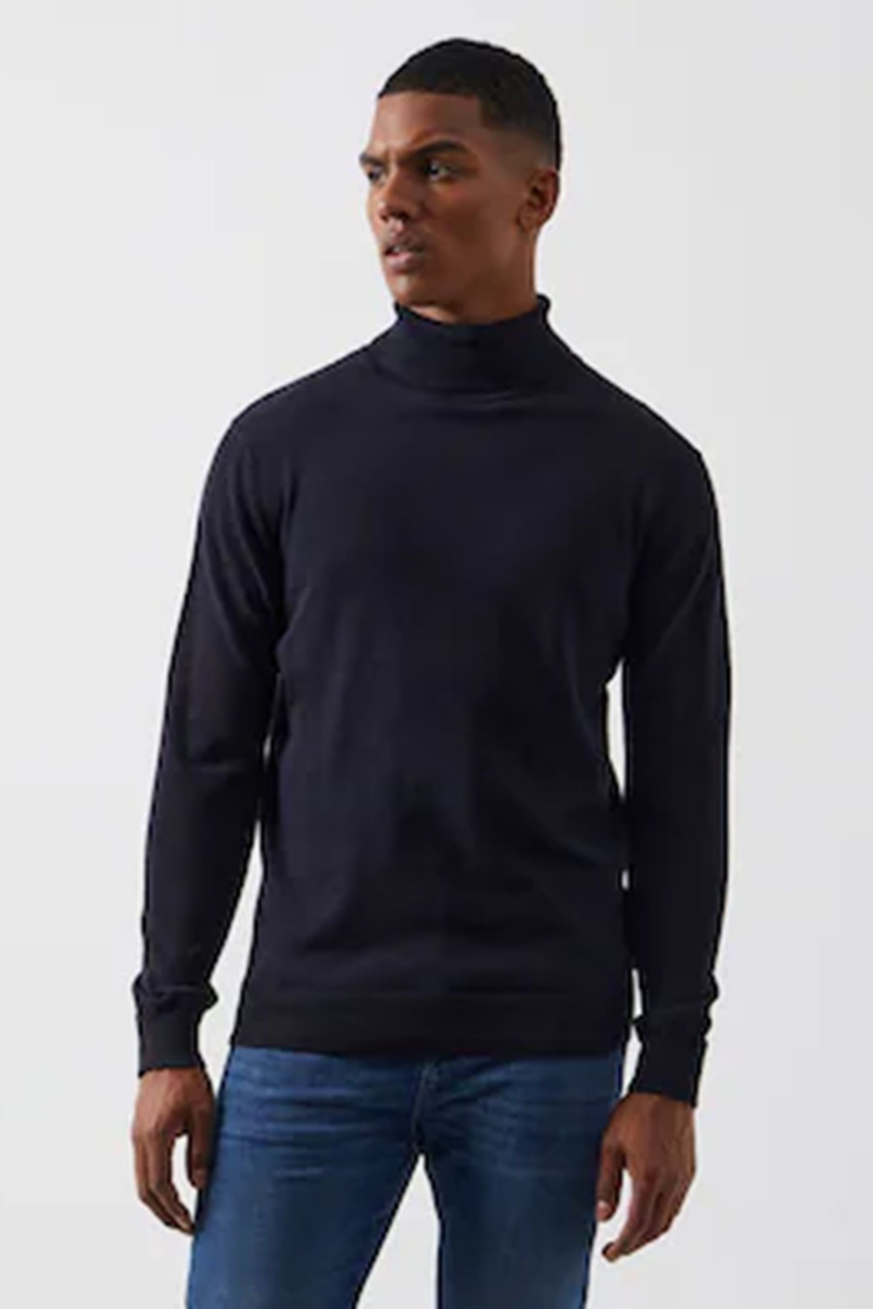 Buy French Connection Blue Roll Neck Knit Jumper from Next Luxembourg