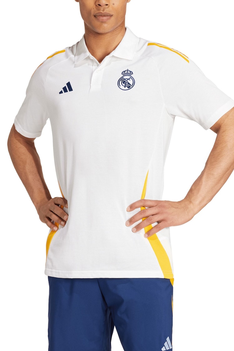 adidas White Real Madrid Training Polo Shirt - Image 1 of 1