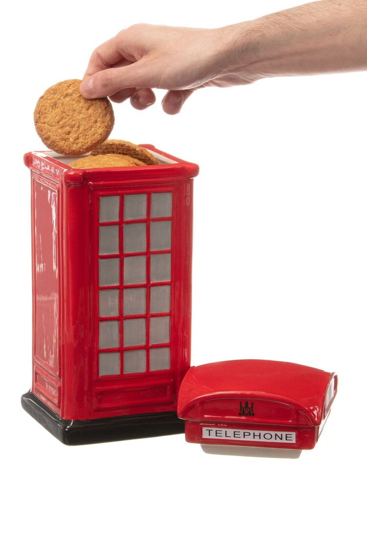 Jeray Ceramic Red Telephone Box Biscuit Jar - Image 2 of 4