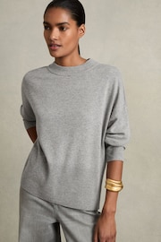 Reiss Grey Faye Crew-Neck Jumper With Wool and Cashmere - Image 1 of 6