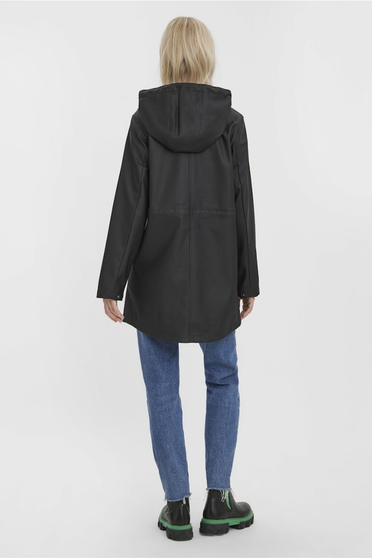 VERO MODA Black Coated Waterproof Rain Jacket - Image 2 of 3