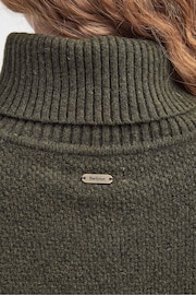 Barbour® Green Burne Knitted Cape Jumper - Image 3 of 7