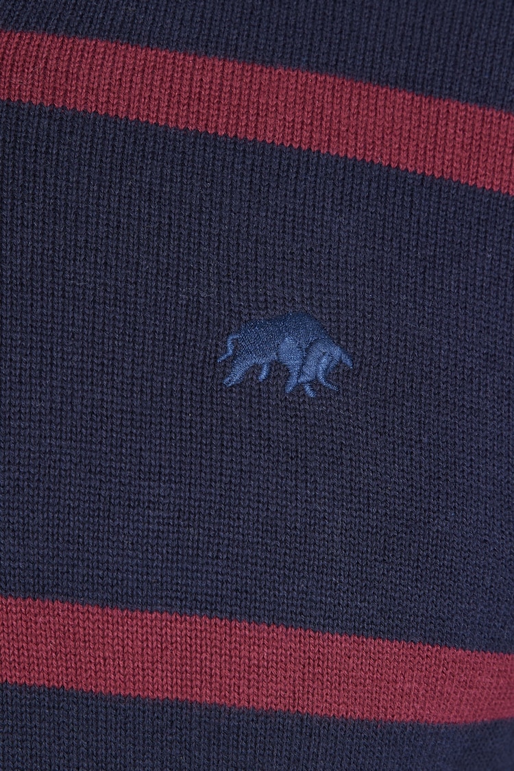 Raging Bull Blue Knitted Rugby Top - Image 5 of 5