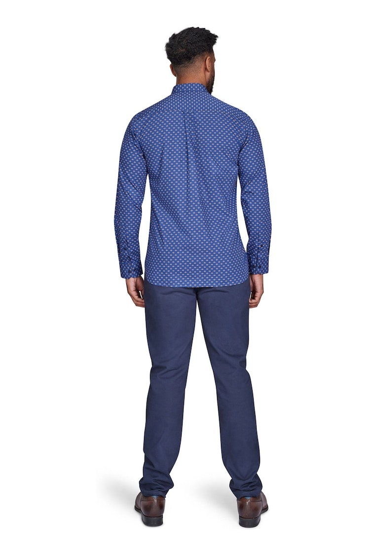 Raging Bull Blue Long Sleeve Leaf Print Shirt - Image 2 of 7