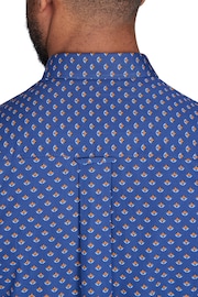 Raging Bull Blue Long Sleeve Leaf Print Shirt - Image 6 of 7