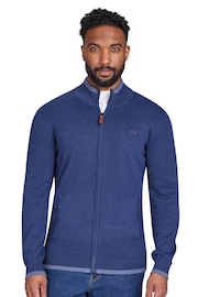 Raging Bull Blue Zip Through Cardigan - Image 1 of 7