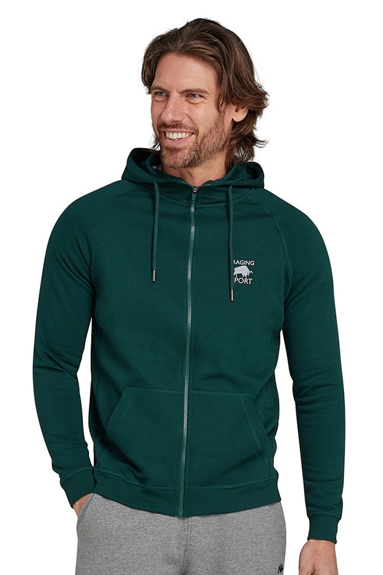 Raging Bull Green Zip Through Hoodie - Image 1 of 4