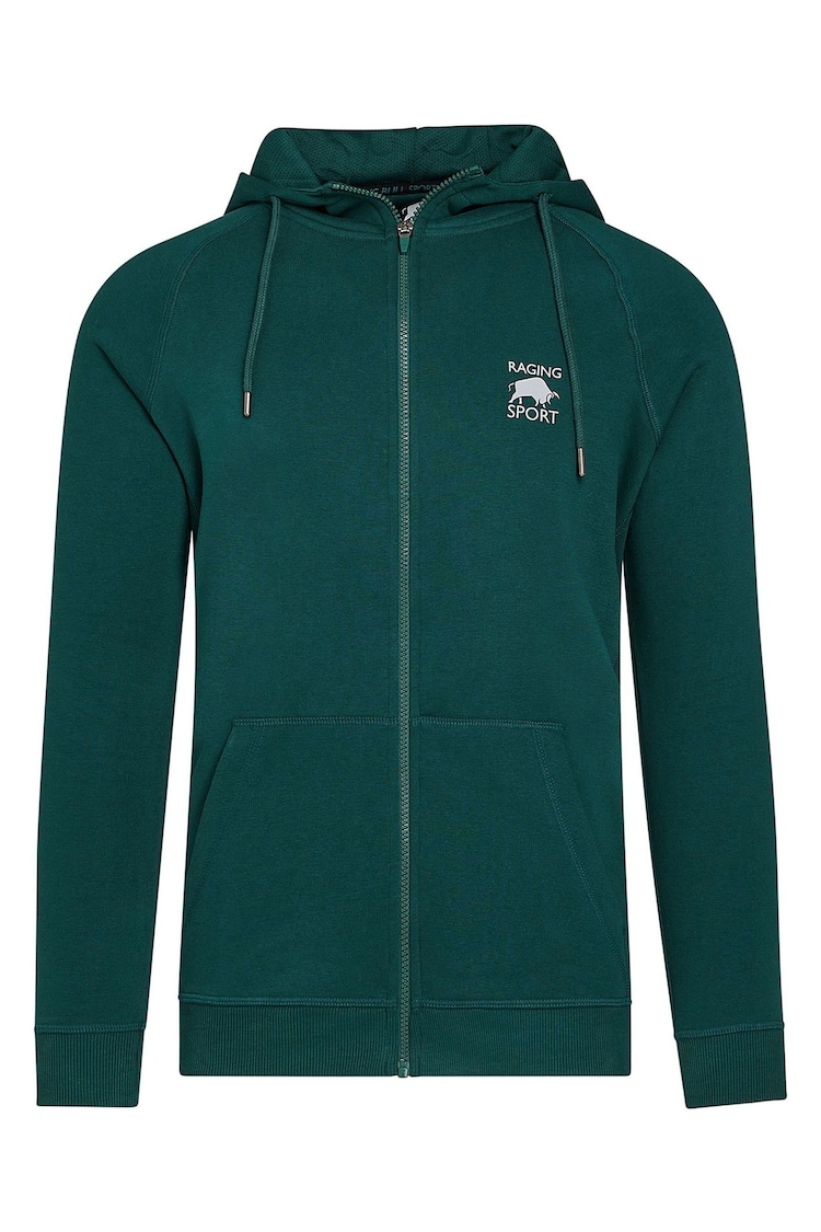 Raging Bull Green Zip Through Hoodie - Image 4 of 4