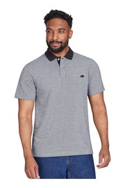 Raging Bull Jaquard Pique Black Polo Shirt - Image 1 of 5