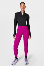 Sweaty Betty Black Athlete Crop Seamless Workout Zip-Up Sweat Top - Image 3 of 8