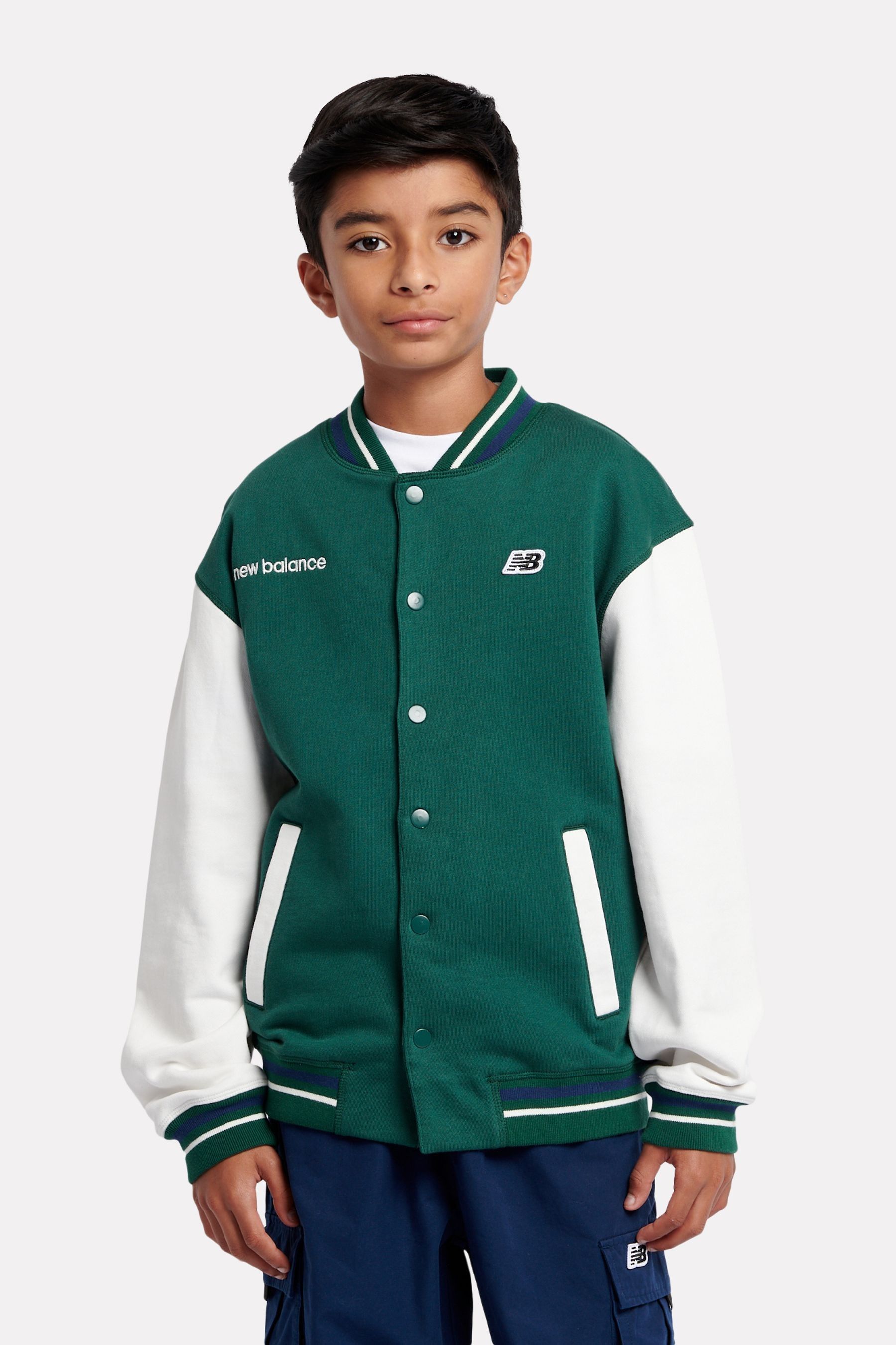 Buy New Balance Green Boys 100 Cotton Baseball Jacket from Next Luxembourg