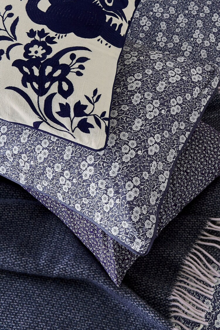 Burleigh X Bedeck Of Belfast Blue Calico 100% Cotton Standard Pillowcase Pair - Image 1 of 1