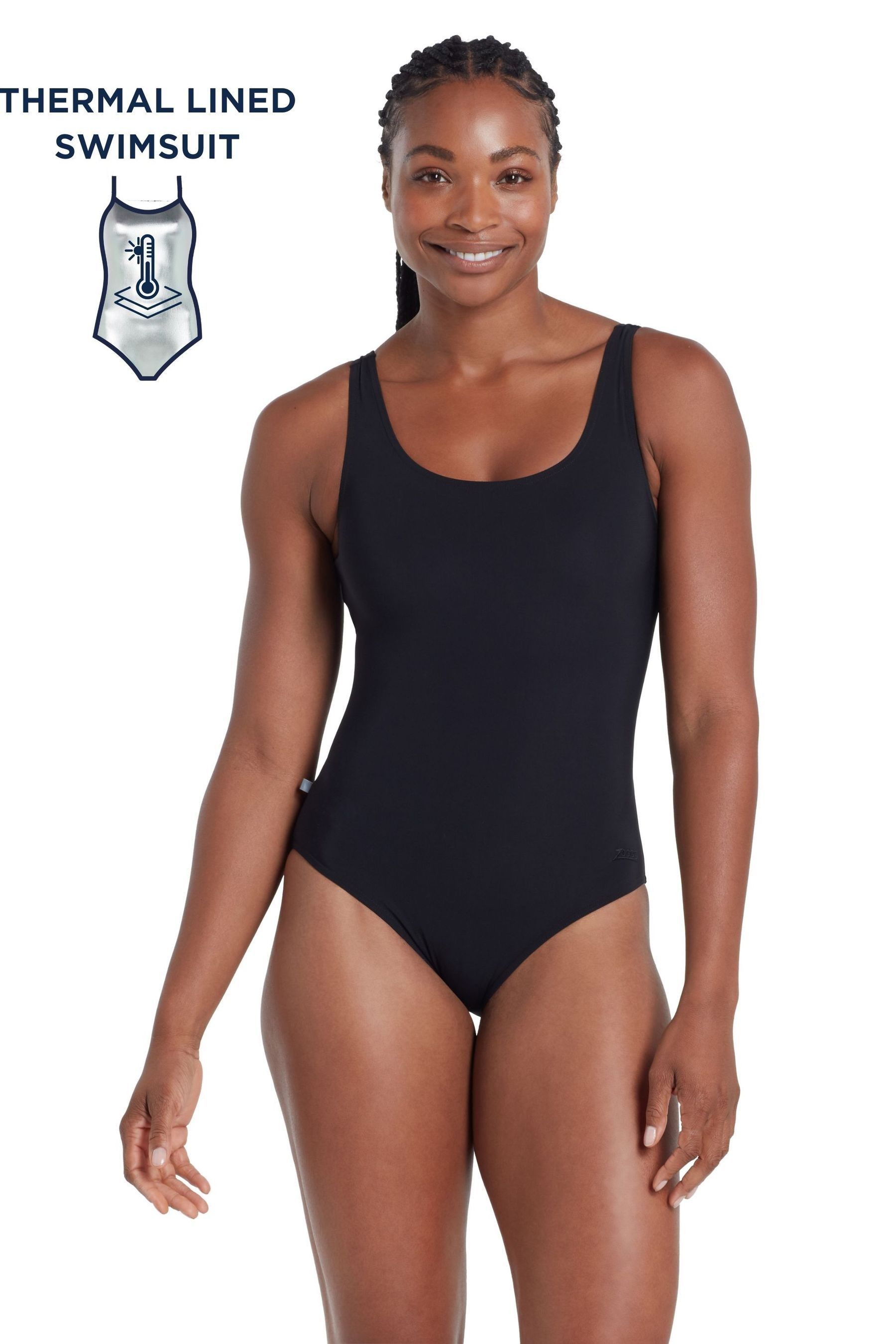 Zoggs black swimsuit clearance