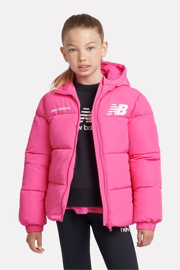 New Balance Pink Girls Graphic Logo Coat - Image 2 of 12