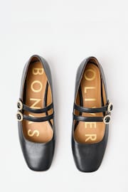 Oliver Bonas Black Mary Jane Double Buckle Pearl Leather Shoes - Image 4 of 6