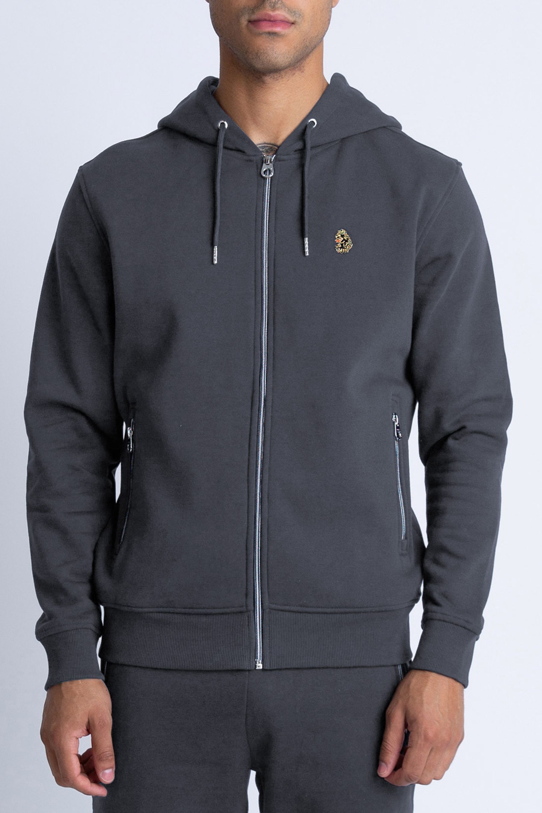 Buy Luke 1977 Charcoal Grey Berlin 1000 Zip Hoodie from the Next UK online shop