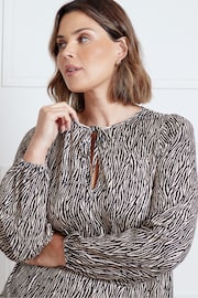 Live Unlimited Black Petite Zebra Tunic With Keyhole Neck - Image 2 of 3