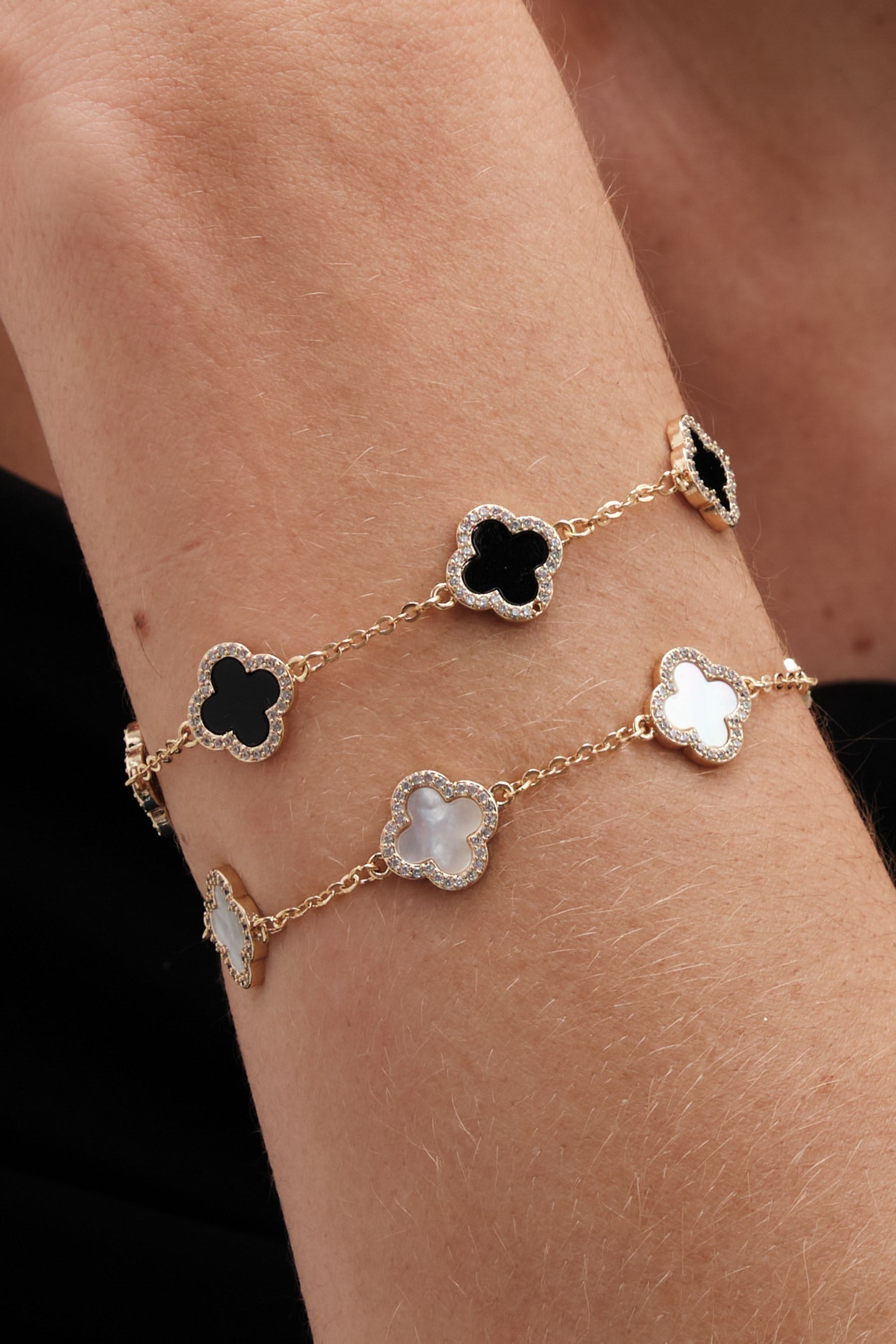 Buy Jon Richard Gold Tone Mother of Pearl Clover Bracelet from Next Canada