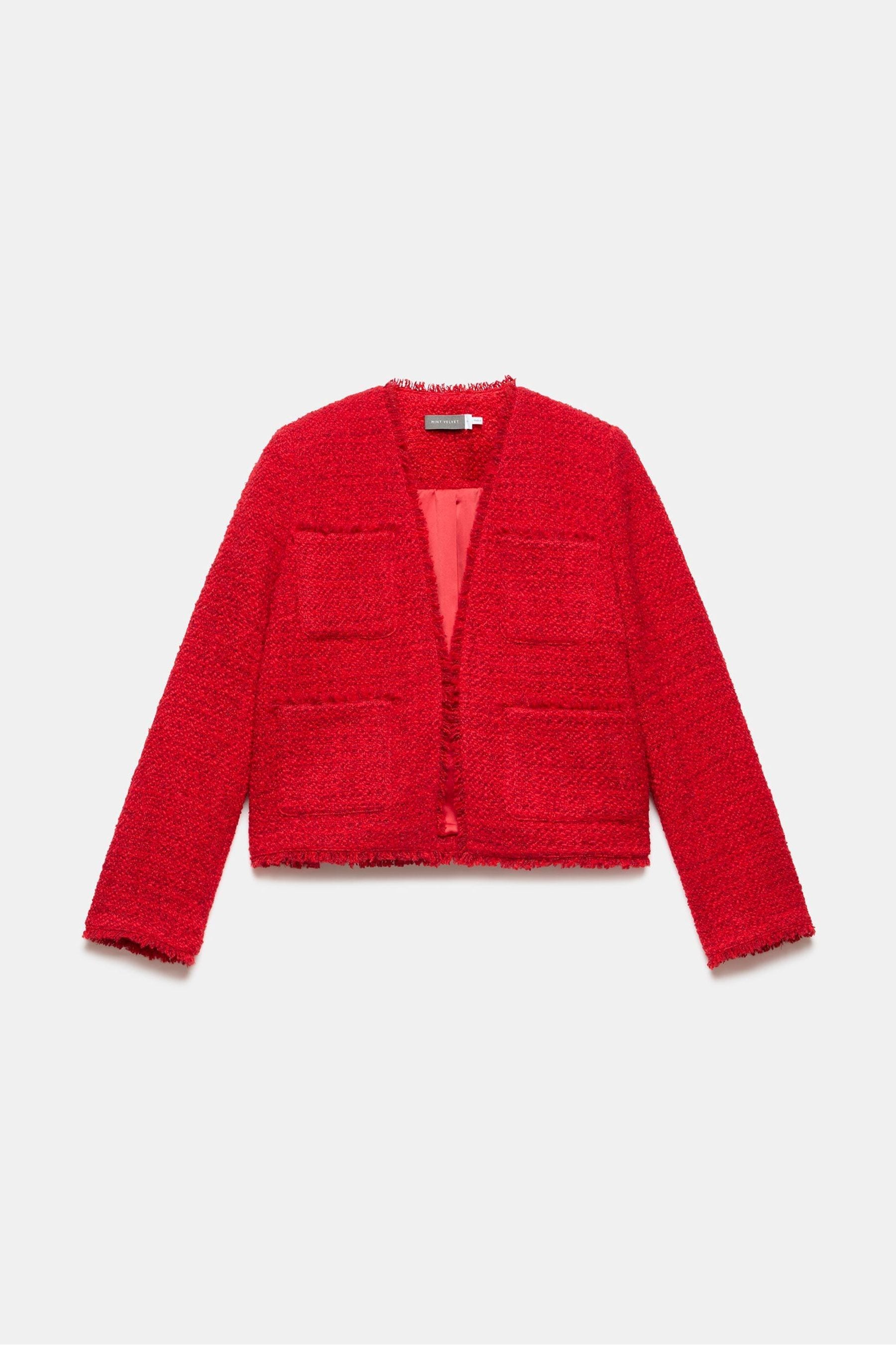 Buy Mint Velvet Red Wool Boucle Jacket from Next Luxembourg