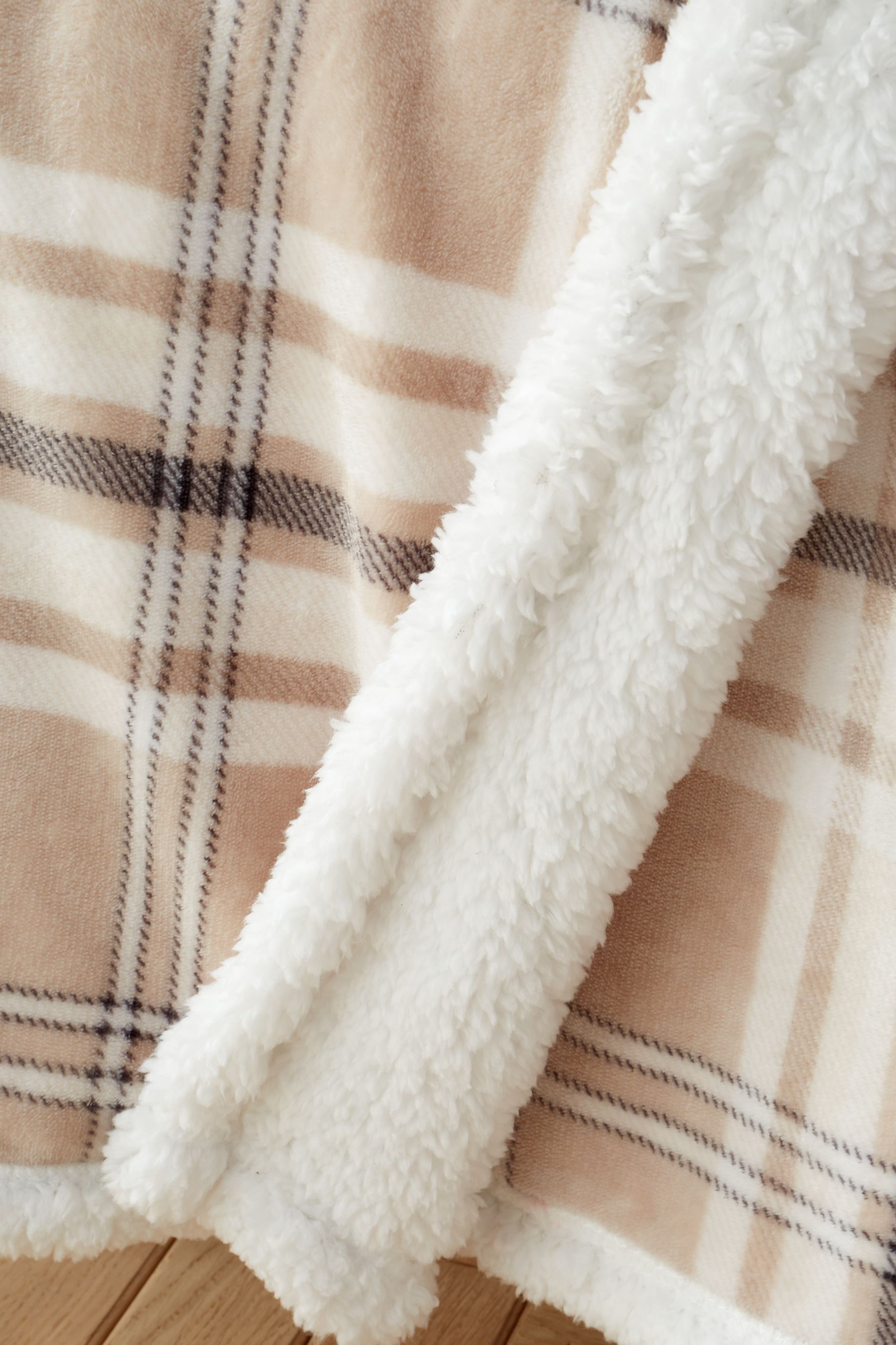 Buy Catherine Lansfield Natural Soft and Cosy Kelso Check Throw from the Next UK online shop