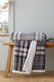 Catherine Lansfield Charcoal Grey Soft and Cosy Kelso Check Throw - Image 1 of 4