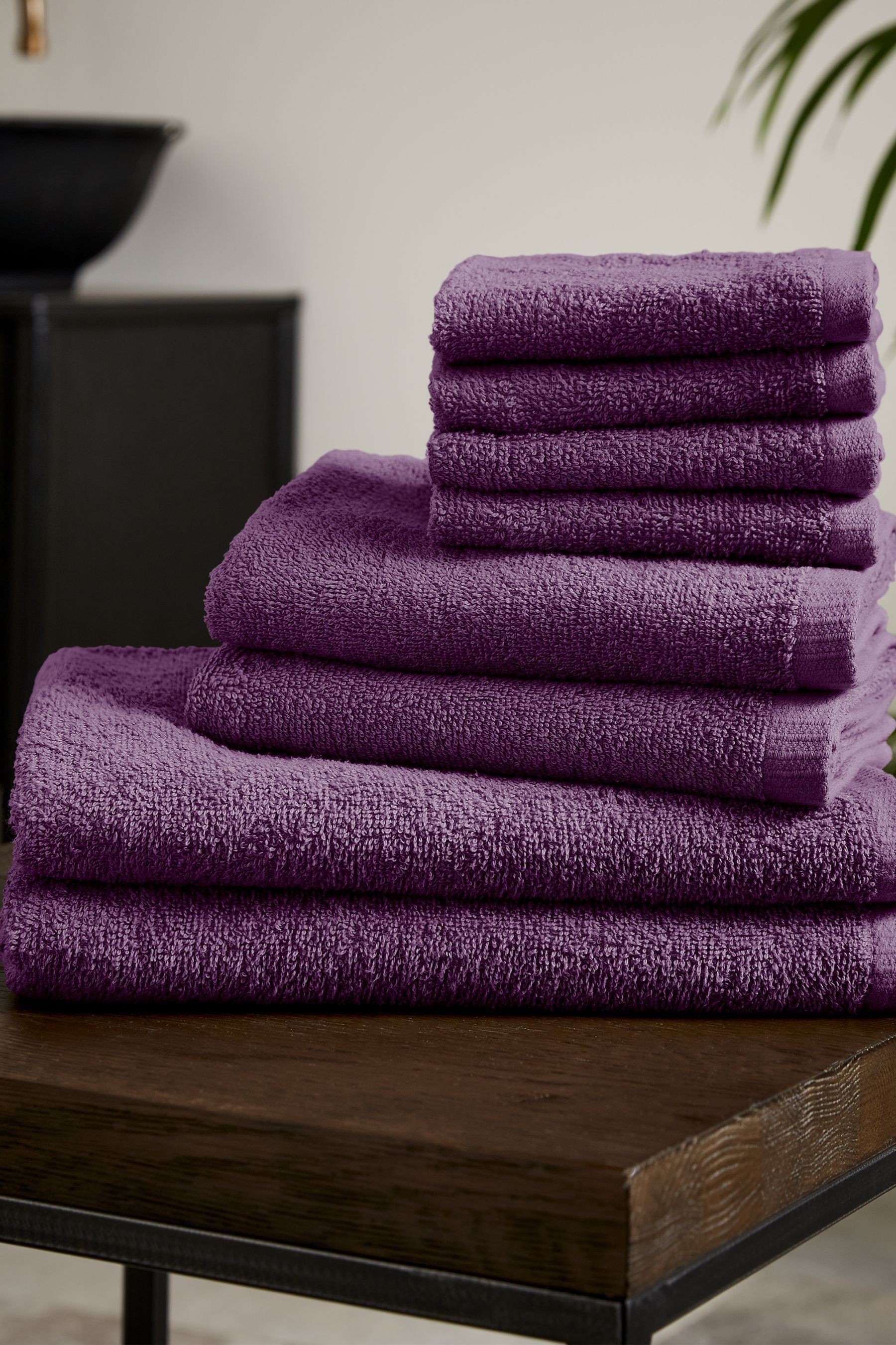 Buy Catherine Lansfield Plum Quick Dry 100 Cotton Towel Set from the Next UK online shop