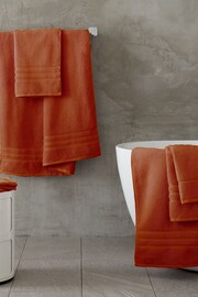 Catherine Lansfield Terracotta Zero Twist 100% Cotton Bath Sheet Pair - Image 4 of 4