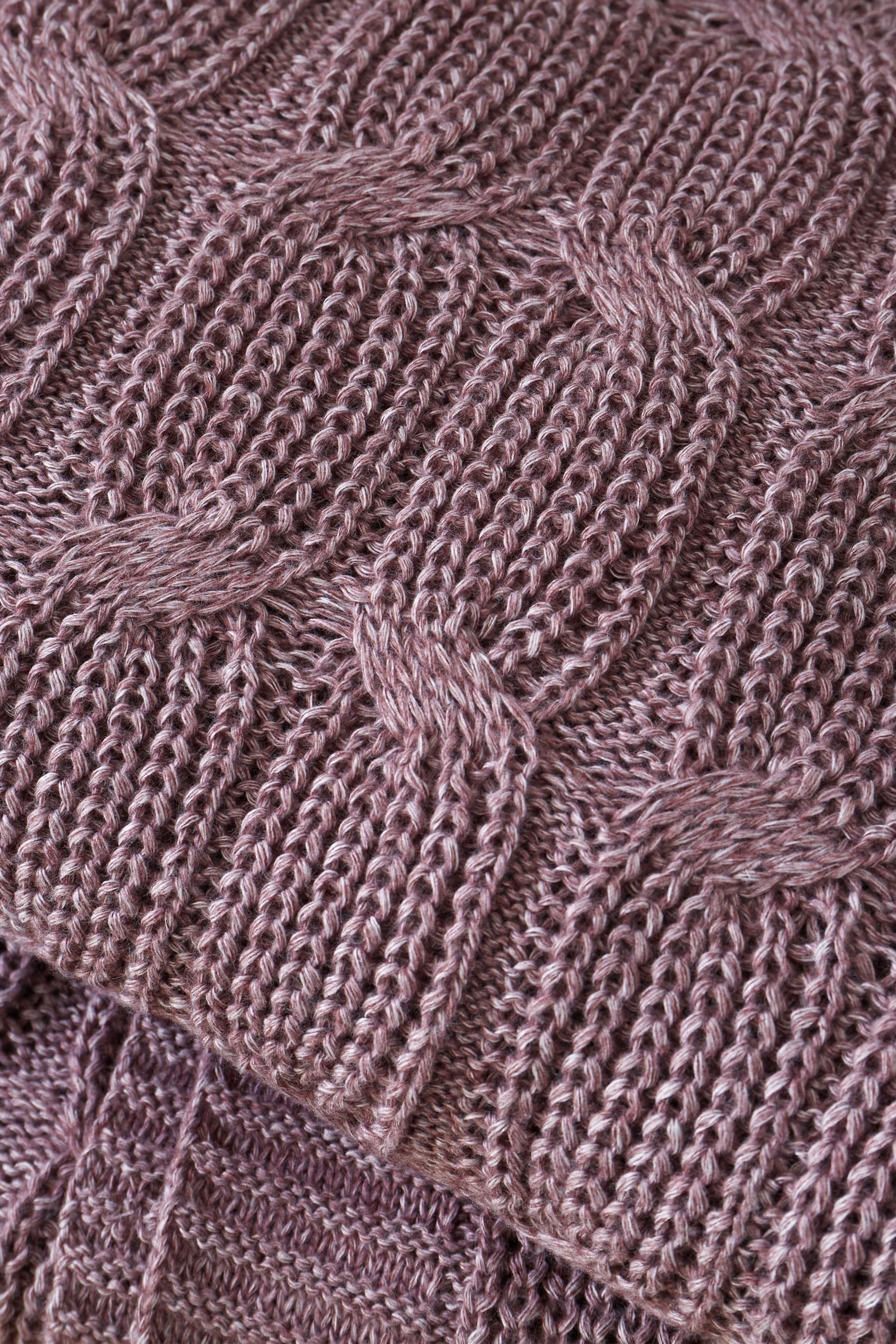 Buy Catherine Lansfield Plum Chunky Marl Knit Cosy Throw from Next Oman
