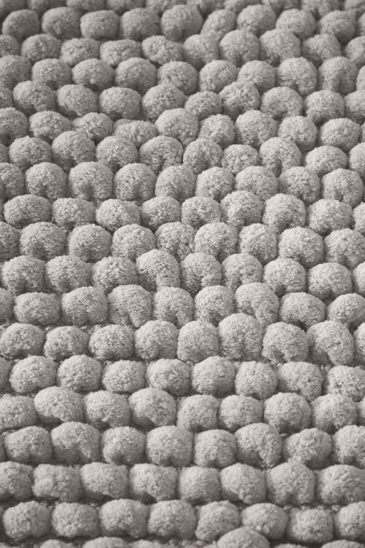 Bianca Silver/Grey Aspen Bobble Long Bath Mat Runner - Image 3 of 3