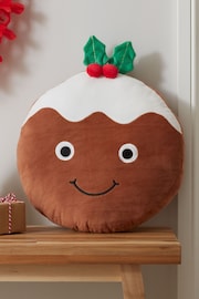 Catherine Lansfield Brown Christmas Pudding 3D Shaped Cushion - Image 1 of 2