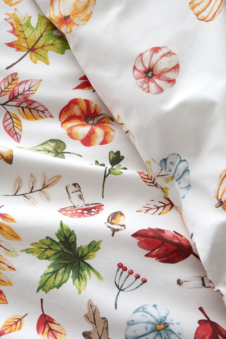 Catherine Lansfield Orange Autumn Pumpkins Reversible Duvet Cover Set - Image 4 of 4