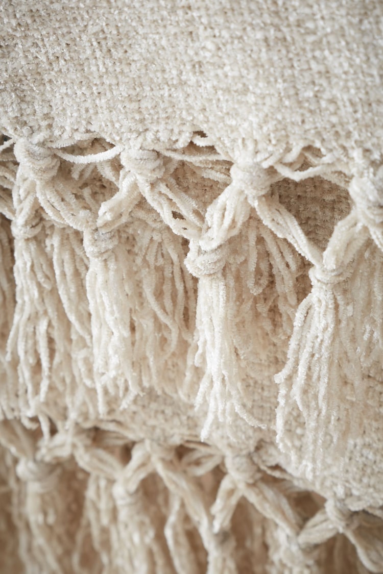 Catherine Lansfield Natural Wilson Plain Chenille Throw - Image 2 of 5