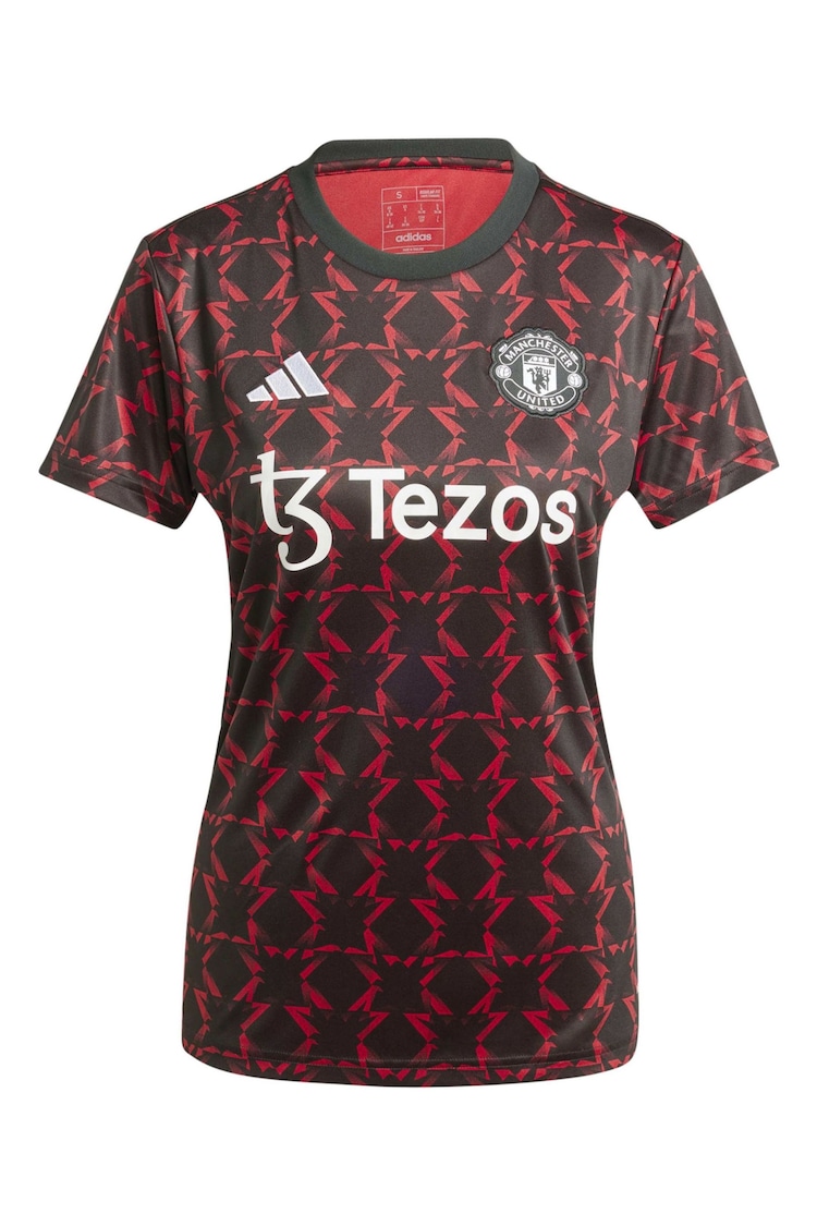 adidas Black Womens Manchester United Pre Match Top - Image 2 of 3