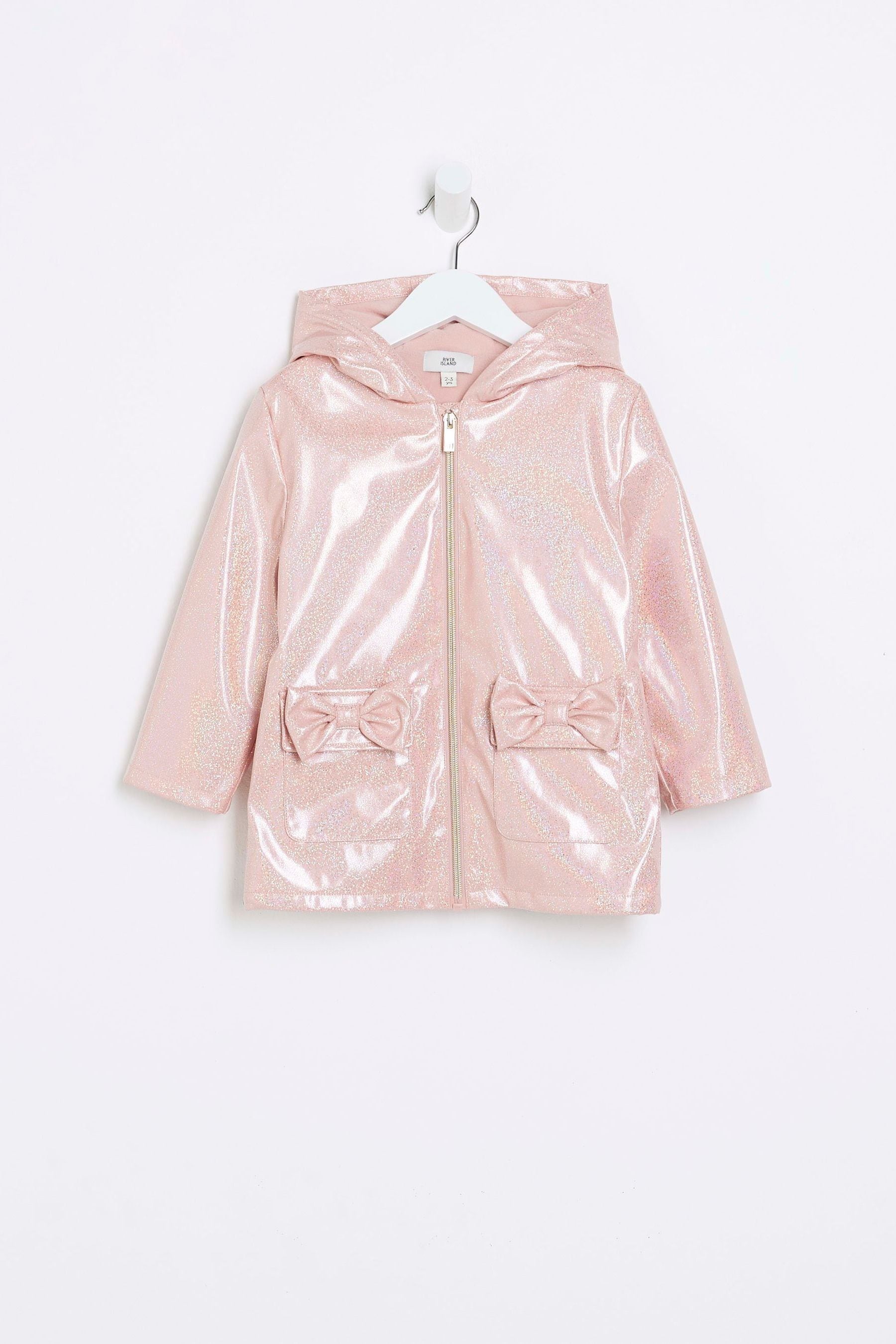 Buy River Island Pink Girls BOWS Rain Trench Coat from the Next UK online shop