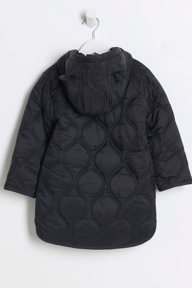 River Island Black Girls Hooded Padded Coat - Image 2 of 4