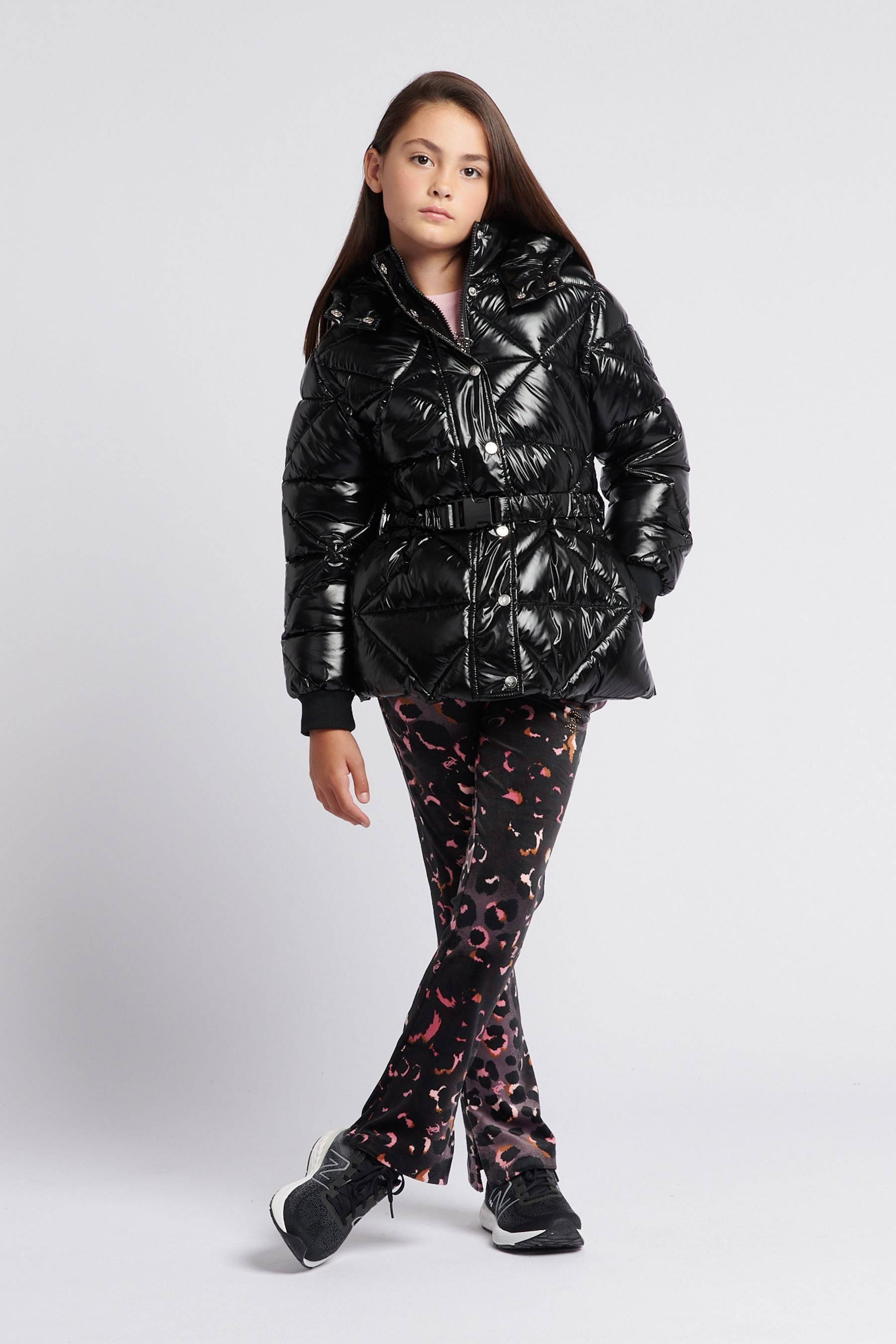 High shine vinyl puffer jacket sale
