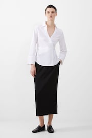 French Connection Isabelle Poplin Asymmetric White Shirt - Image 1 of 4